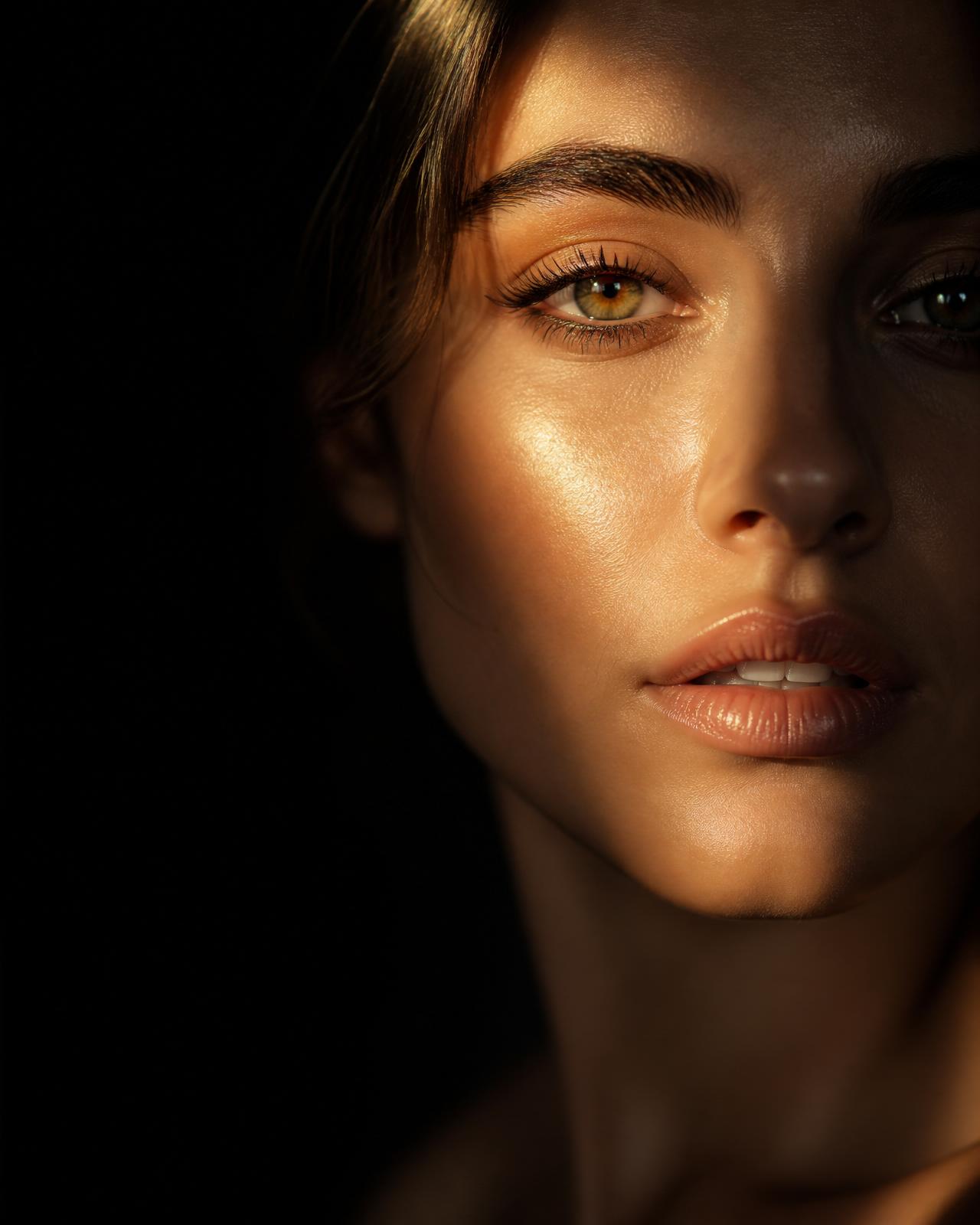 Retrato editorial em closeup